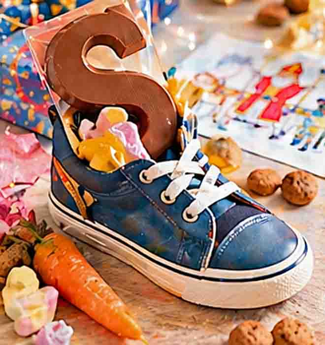 Een chocoladeletter als schoencadeautje