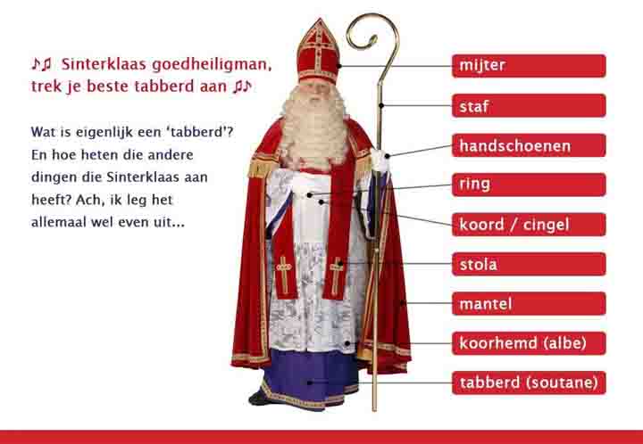 kledingstukken van Sinterklaas