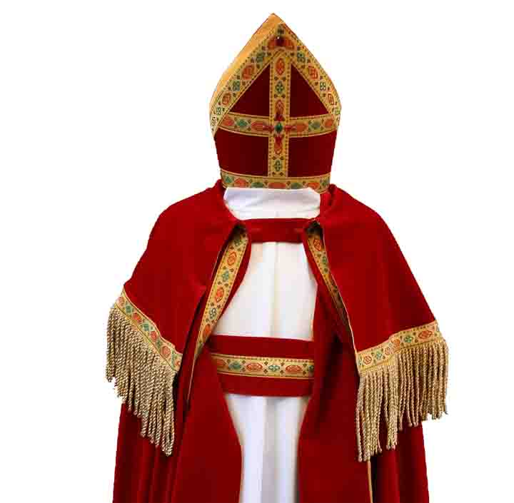 Sinterklaas kleding, mijter, mantel en albe