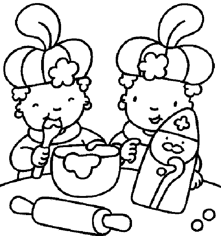 Makkelijke kleurplaat 2  Kook Pietjes