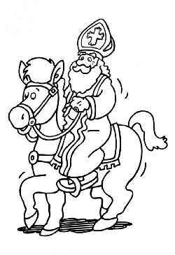 Kleurplaat paard van Sinterklaas