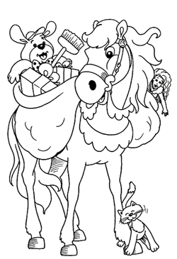 Kleurplaat paard van Sinterklaas