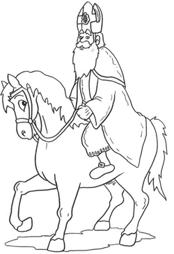 Kleurplaat paard van Sinterklaas