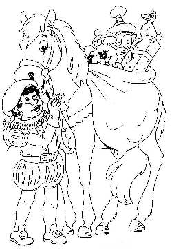 Kleurplaat paard van Sinterklaas
