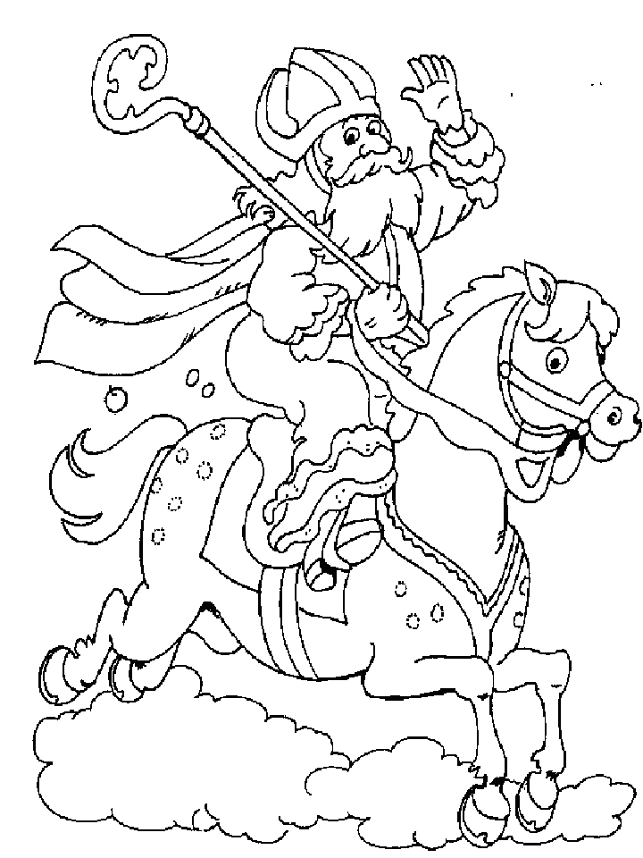 Kleurplaat paard van Sinterklaas