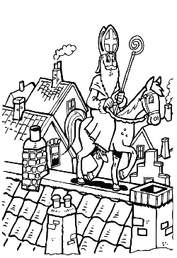 Kleurplaat paard van Sinterklaas