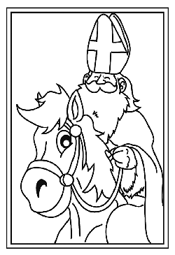 Kleurplaat paard van Sinterklaas