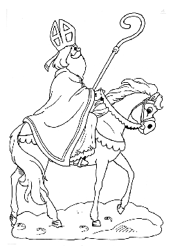 Kleurplaat paard van Sinterklaas