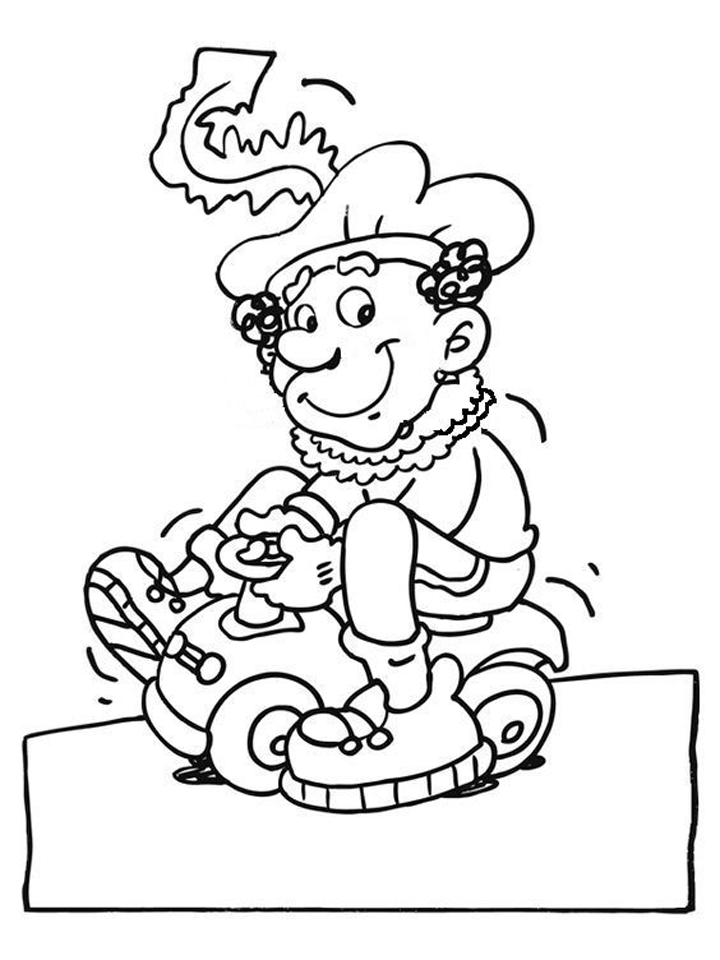 Kleurplaat van Piet speelt