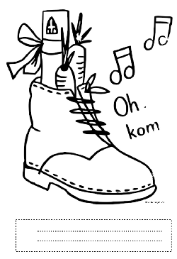Kleurplaat schoen zetten