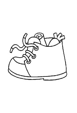 Kleurplaat schoen zetten