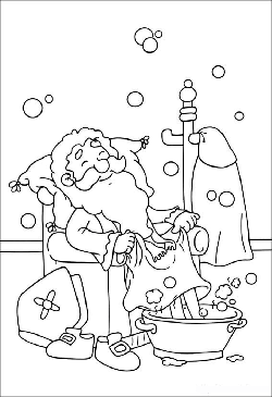 Kleurplaat Sint rust uit