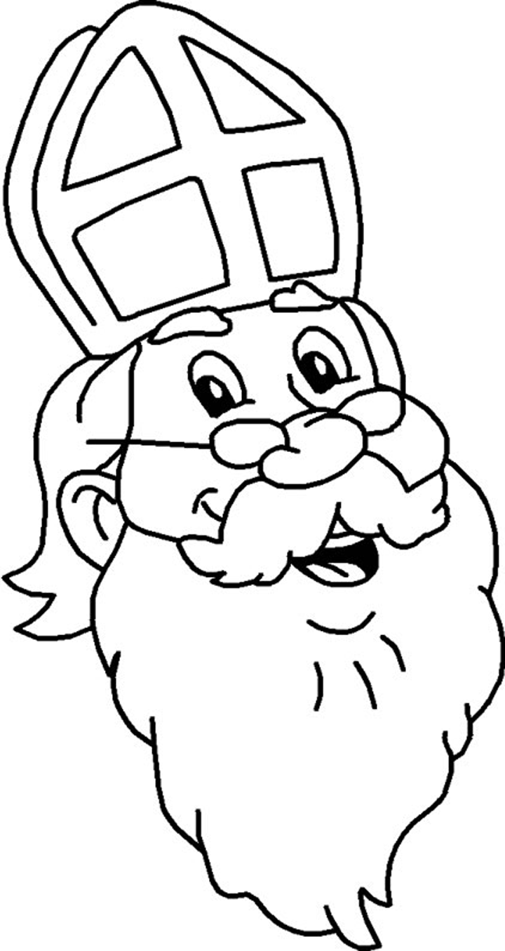 Kleurplaat Sinterklaas lacht