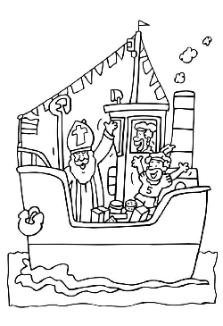Kleurplaat stoomboot