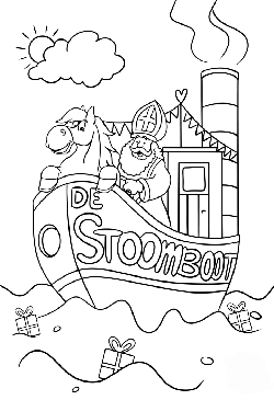 Kleurplaat pakjesboot