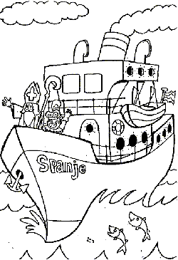 Kleurplaat pakjesboot