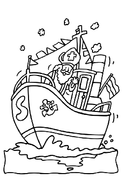 Kleurplaat Pakjesboot