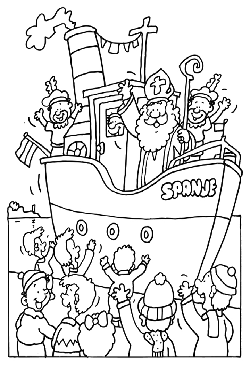 Kleurplaat Pakjesboot