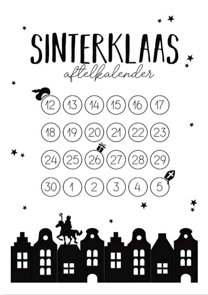 Gratis Sinterklaas aftelkalender 