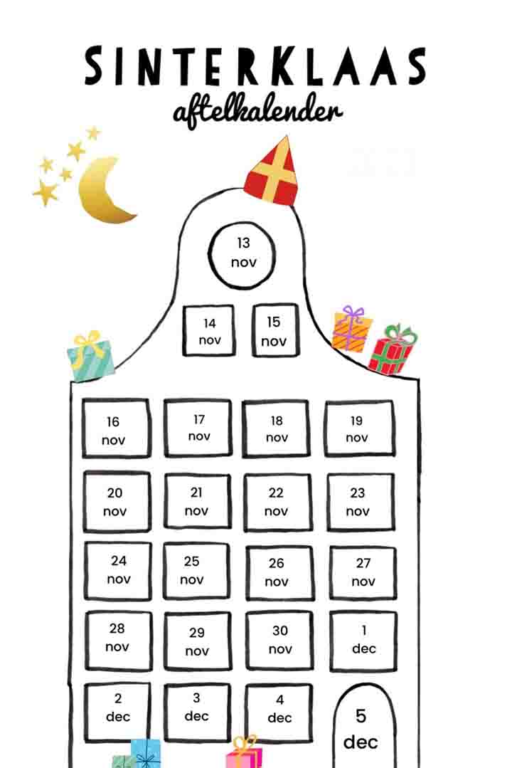 Gratis Sinterklaas aftelkalender