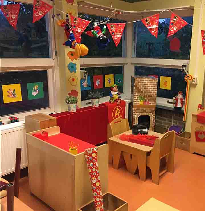 Sinterklaashoek in de woonkamer